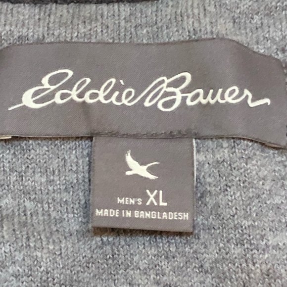 EDDIE BAUER Men's Cotton Crewneck Knit Sweater Navy Blue XL - Picture 3 of 7